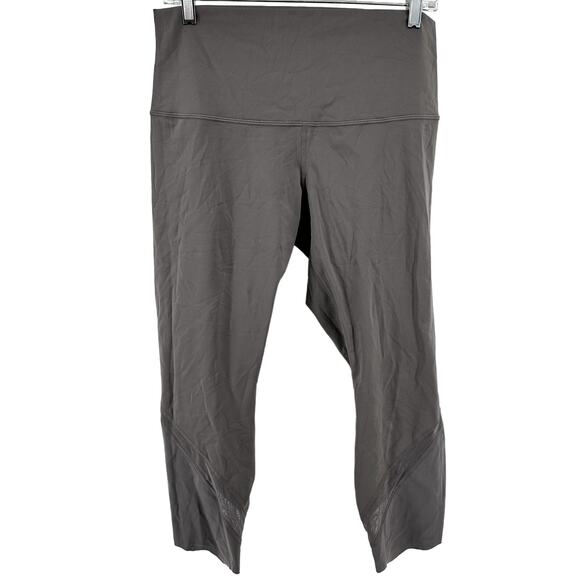 Lululemon Wunder Under Crop High Roll Down Scallop Luxtreme 23" Lunar Rock 10 - Picture 2 of 5